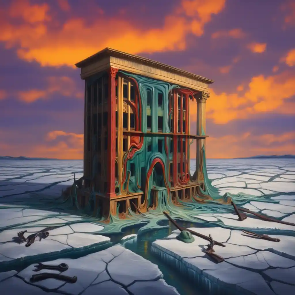 Salvador Dali tyylinen pergola, jonka Karelia Ulkorakennus Oy on rakentanut Joensuun lähistölle Pielisjoen rannalle.